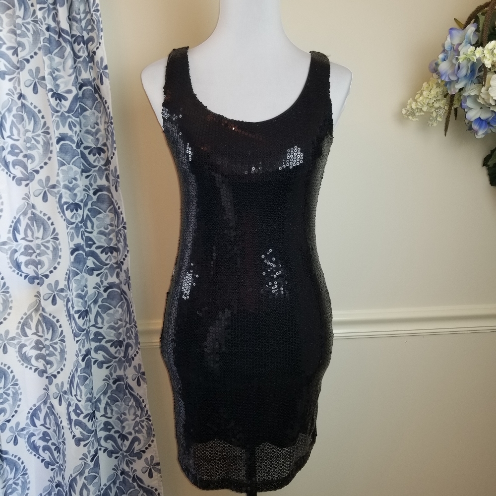 Sequined Tank top mini dress cocktail dress